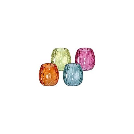 Regalo Italiano Portacandela T-Light in Vetro D 9 Cm H 9 Cm – 4 Colori Assortiti Ideale Bomboniere ed Eventi 1 Pz