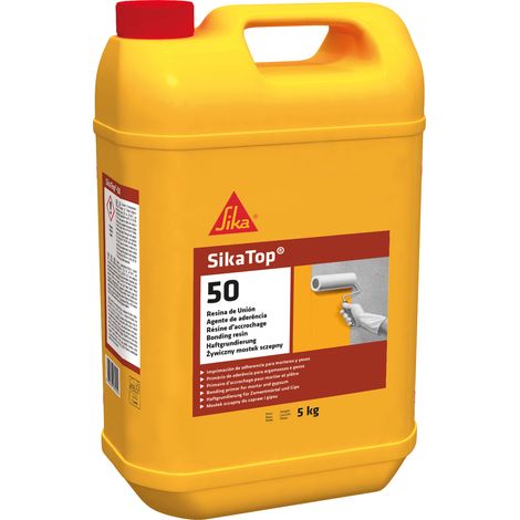 SikaTop 50 Resina de Union, Imprimacion de adherencia para morteros y yesos, Transparente, 5 kg