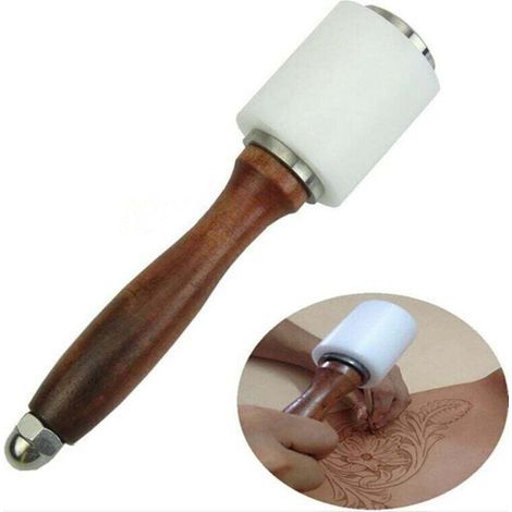 Marteau Cuir en Bois, Maillet Maroquinerie Tête en Nylon Artisanat Outil Leathercraft Carving Hammer Sew Staming DIY Tools (1/5)