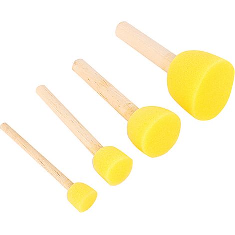 4 Pièces Pinceau Éponge Pochoir Manche Bois Outil Peinture Meuble Artisanat (1/5)