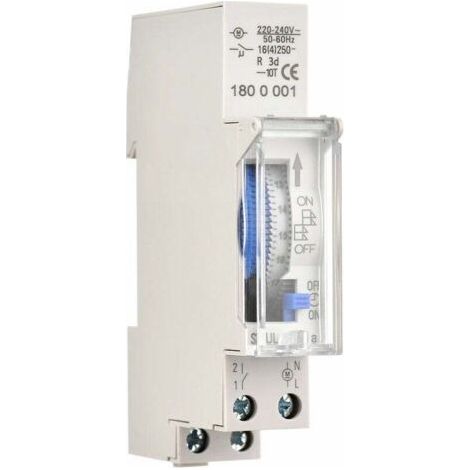 24H mechanical timer – Programming 15-30 min – DIN rail mounting – Voltage AC220-240V – Integrated Ni-MH battery 1.2V 40mAh (1/5)