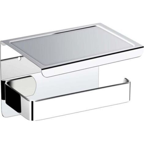Porta rotolo di carta igienica con nastro adesivo 3M, porta rotolo di carta igienica in acciaio inox 304 con vano portaoggetti, cromato