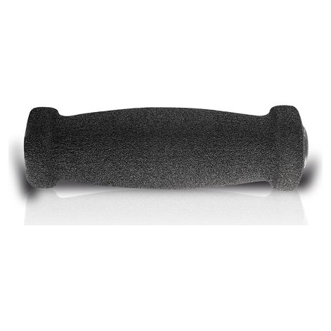 Manopole in schiuma Ariete per bici da strada (125 mm) con foro, nere (tappi inclusi) (10)