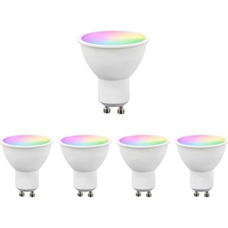 Ampoule LED Connectée Wifi GU10 5.5W RGBW (Lot de 5) - Blanc - SILUMEN