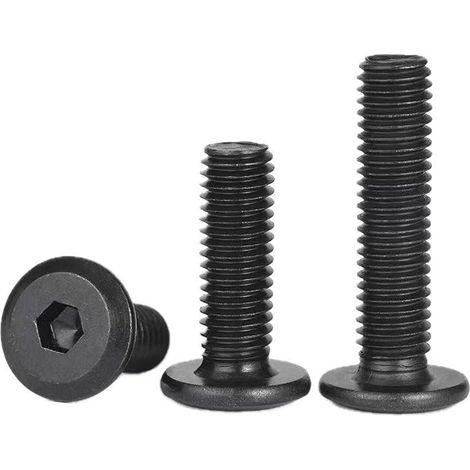 Tornillos de cabeza plana hexagonal, tornillos de cabeza hueca hexagonal, tornillos de cabeza cilíndrica Dacromet negro M8x16/20/25/30/40 mm, tornillos para máquina de acero inoxidable A2 V2A, rosca c