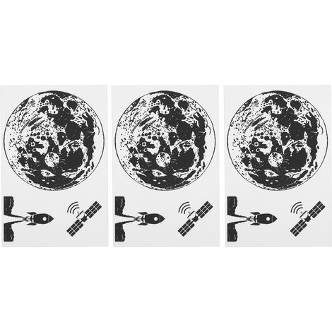 Lot de 3 tampons professionnels en caoutchouc TPR motif lune clair, outils DIY de gravure manuelle (1/5)