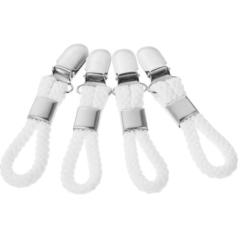 4 Pièces Pince à Serviette, Accroche Torchon, Crochet Torchon Porte Serviette Salle de Bain, Clips Porte-Torchon Placards Serviettes Suspendues,blanc (1/5)
