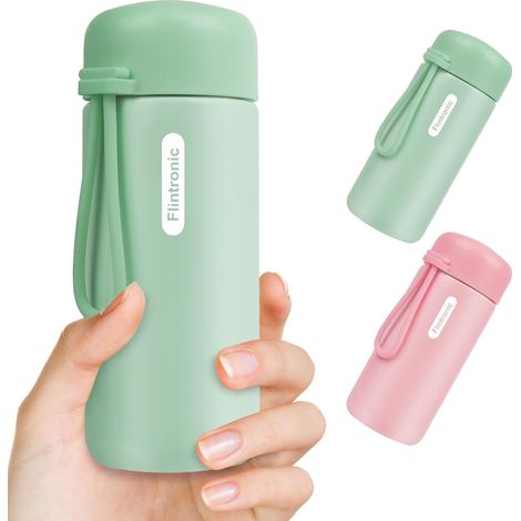 Insulated Bottle, 150ml Mini Stainless Steel Water Bottle, Double-Walled Stainless Steel Water Bottle, Leakproof, Reusable, BPA-Free, for Running, School, Office - Green (1/5)
