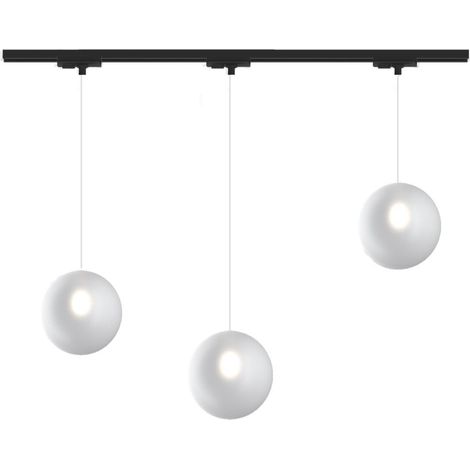 Binario top light mono 1184 eclipse bianco g9 led lampada soffitto moderna sfera vetro bianco (1/5)