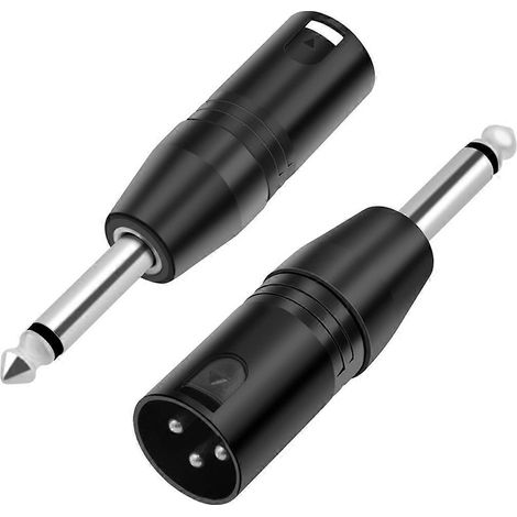 Adaptateur convertisseur audio mono mâle 6,35 mm vers XLR mâle 3 broches -- (1/5)