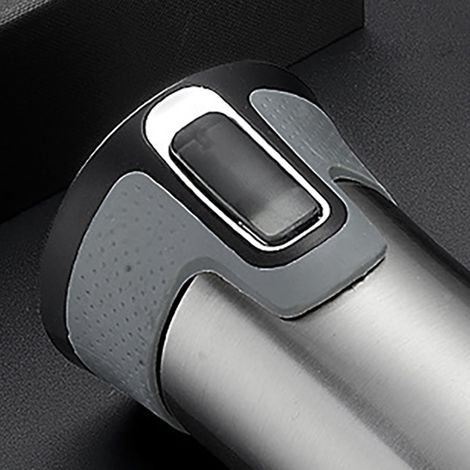 Bouteille d'eau isotherme à double paroi en acier inoxydable de 450 ml avec isolation sous vide à une touche, argent (1/5)