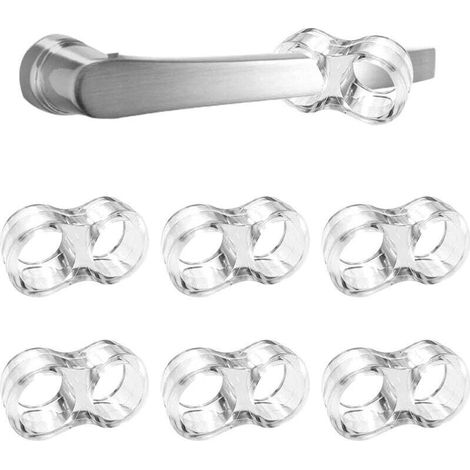Transparente Türgriffstopper aus PVC (6er-Pack) / Kleine Türstopper aus Silikon / Transparente, ungiftige Türstopper