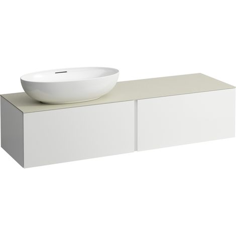 LAUFEN Il Bagno Alessi cajonera, encimera de piedra Calce Avorio,