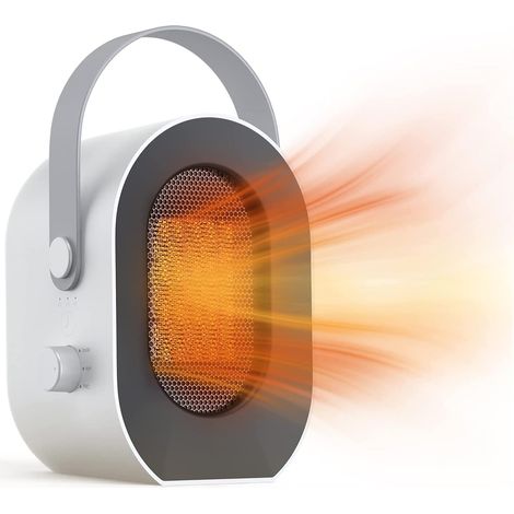 Calefactor eléctrico, calefactor con ventilador y temporizador, se calienta rápidamente en 3 segundos con termostato ajustable, múltiples funciones de seguridad. (1/5)