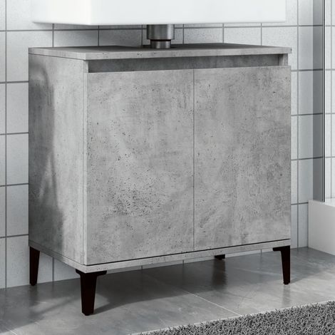 Armario de lavabo madera contrachapada gris hormigón 58x33x60cm vidaXL (1/5)