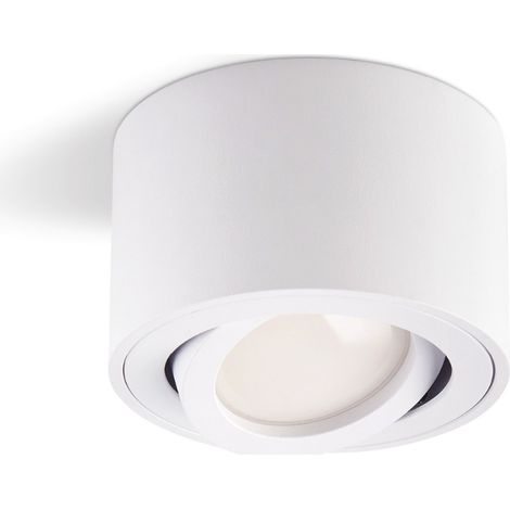 Plafonnier spot rond blanc orientable pour LED OH36S Kobi (1/3)