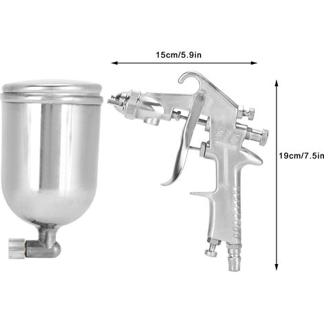 Pulverizador de pintura compacto y portátil de aluminio (400 ml) – Spray Mano – para reparaciones de automóviles y muebles (19 x 15 cm, 533 g) con 2 accesorios (1/5)