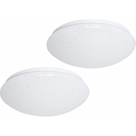 Lot de plafonniers LED salon/chambre éclairage effet ciel étoilé 2 blanc (1/4)
