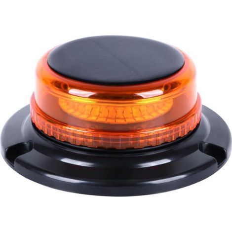 (Bernsteinfarben) Kabellose Solar-LED-Warnleuchte – Wiederaufladbare magnetische orangefarbene LED-Warnleuchte, 12V/24V-Warnleuchte mit Kfz-Ladegerät und USB-Kabel für Auto, LKW, Traktor (1/5)