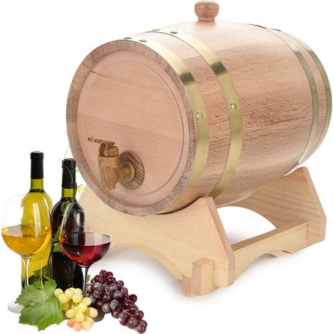 Tonneau de vin vintage en chêne de 5 litres pour bière, whisky, rhum et porto (1/5)