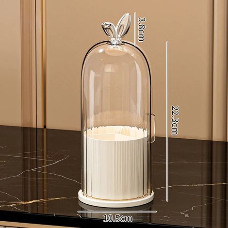 (Little Cream) Boîte de rangement rotative à 360° pour pinceaux de maquillage, présentoir cosmétique de bureau avec tiroirs