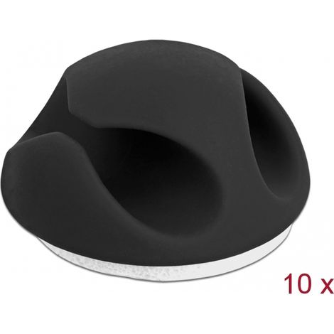 Delock Mini Set de Portacables con 2 pasamuros de 10 piezas negro