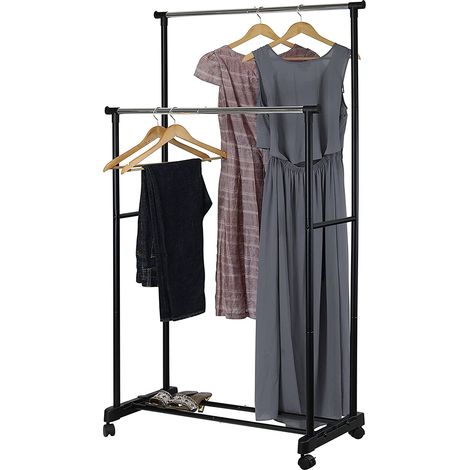 Kleiderständer Garderobenständer Wäscheständer Kleiderstange Rollgarderobe einstellbar