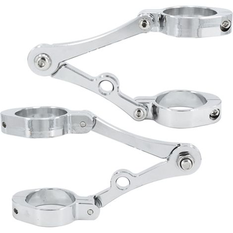 Support de phare de moto 3941 mm, support de fixation sur tube de fourche, support de phare, argent (paire) (1/5)