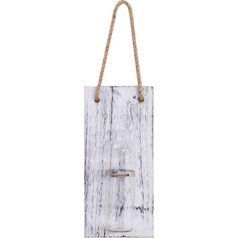 Vase Mural en Verre et Bois Blanc pour Plantation Hydroponique (1/5)