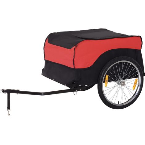 Remorque de transport, remorque cargo, remorque à vélo, remorque cargo pour vélo, CargoTrailer rouge noir (1/5)