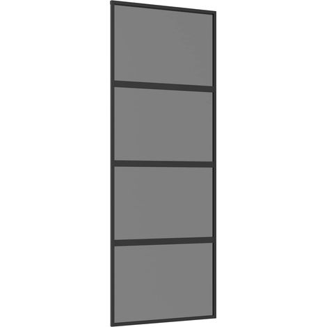 Schiebetür 76 x 205 cm Verbautes Glas und Aluminium vidaXL