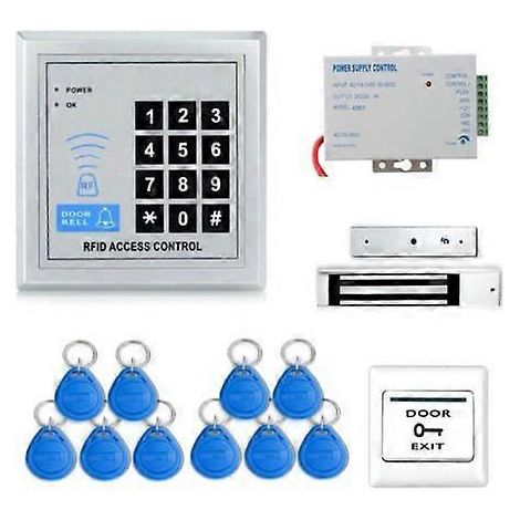 Serrure magnétique, capacité de charge de 396 lbs, système de contrôle d'accès avec clavier, carte RFID et contrôle par mot de passe. (1/5)