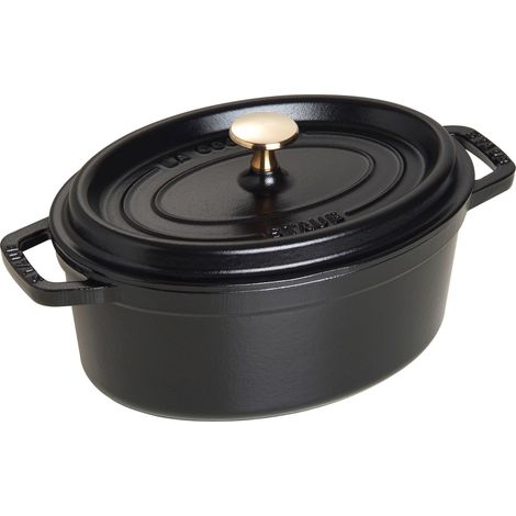 STAUB Cocotte Casseruola Ovale, Ghisa, Nero, 23 cm (1/4)