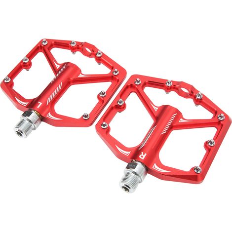LeBycle rutschfeste, universelle und leichte Fahrradpedale aus CNC-gefräster Aluminiumlegierung, rotes Fahrradzubehör (1/5)