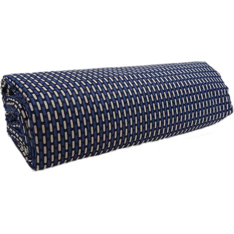 Drap Housse Imprimé en Satin de Coton Bleu Foncé 90x190 cm (1/3)