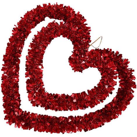 Guirlande en forme de cœur pour la Saint-Valentin, décoration de chambre, 1 pièce, plastique rouge (1/5)