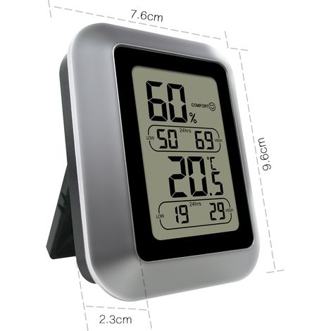 JSSEVN-Thermomètre Hygromètre Numérique, Thermomètre Intérieur et Extérieur Sans Fil avec 3 Capteurs à Distance, Rétroéclairé, Icône de Confort (1/5)