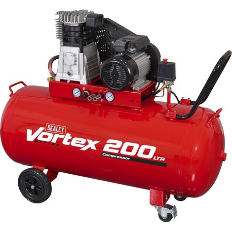 Sealey SAC1203B 200L Belt Drive Air Compressor with Cast Cylinders & Wheels 3.5hp