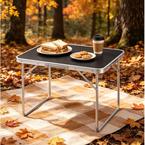 Tisch Klapptisch mobil 70x50 Aluminium schwarz HAVRYA (1/4)