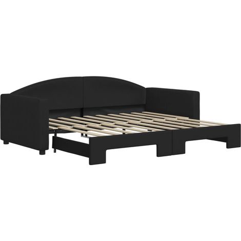 Maison Exclusive - Lit de jour avec lit gigogne noir 90x190 cm tissu