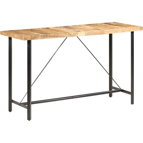 Table de bar 180x70x107 cm Bois de manguier brut