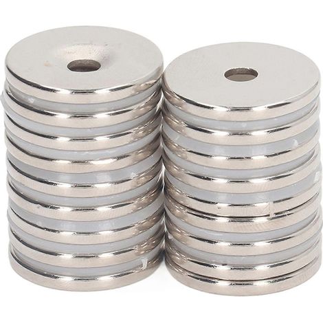 18 Mini-Neodym-Magnete, starke, runde Industriemagnete mit Loch für Bastelarbeiten und Wissenschaft