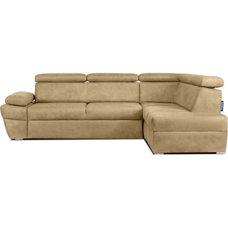 KONSIMO RATLO Ecksofa , Schlaffunktion, 4 /5  Sitzer, Bettkasten, Lederoptik, gelb (1/5)