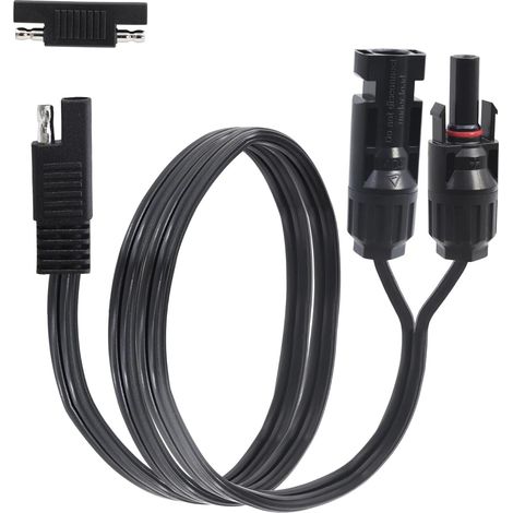 Câble Adaptateur Panneau Solaire vers SAE Connecteur, 14AWG Câble D'extension de Connecteur SAE à Connecteurs Solaires Mâle et Femelle,pour Panneaux Solaires Kit de Chargeur de Batterie (1/5)