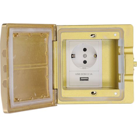 Bodeneinbau-USB-Steckdose, wasser- und staubdicht, ausziehbarer Wandsockel, EU-Standard 250 V, integrierte Installation (1/5)