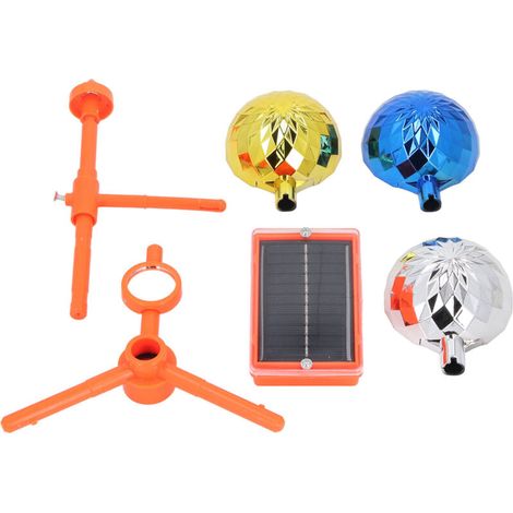 Dispositivo de luz giratoria con energía solar que refleja el sonido, ahuyentador de aves para patios exteriores, espantapájaros visual de plástico colorido -Crezuo