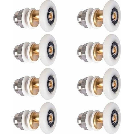 [JAMAIS UTILISÉ]Roulette Porte Douche, Roulettes de Porte Coulissante Cabine de Douche Porte Poulies Roue de Rechange pour Rouleau avec Diamètre de Roues 27mm, 8 Pièces (1/5)