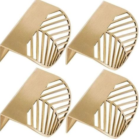 Poignées de placard en laiton doré, lot de 4, poignées de tiroir en cuivre pour meubles de cuisine et porte, accessoires quincaillerie (1/3)