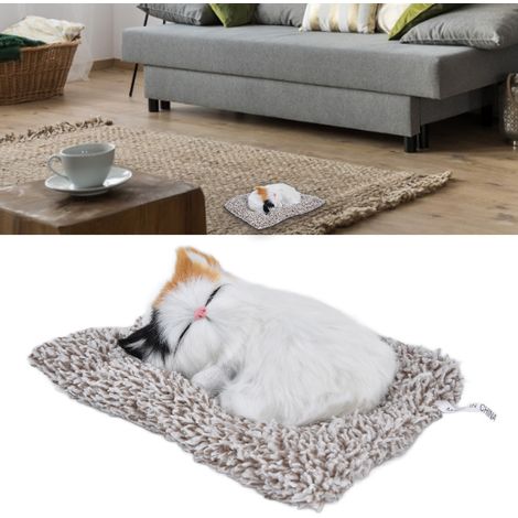 Peluche decorativo con forma de gato "Meow Meow" con cojín integrado y efectos de sonido (138 g, 18,5 x 14 cm) para el coche o el hogar: un juguete ideal para niños como regalo. (1/5)