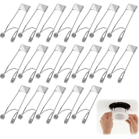 20 x Spring Clips for Ceiling Lights, 60 x 20 mm Recessed Spotlights, Spring Clips, Emitter Diode Recessed Lighting Accessories for Ceiling Lights, Downlights, Spotlights, LED Lights (1/5)